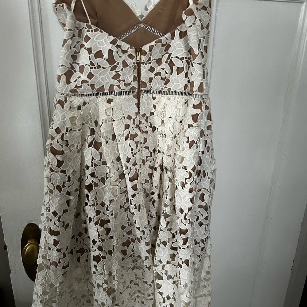 Self-Portrait White Floral Lace Midi Dress - Picture 4 of 4